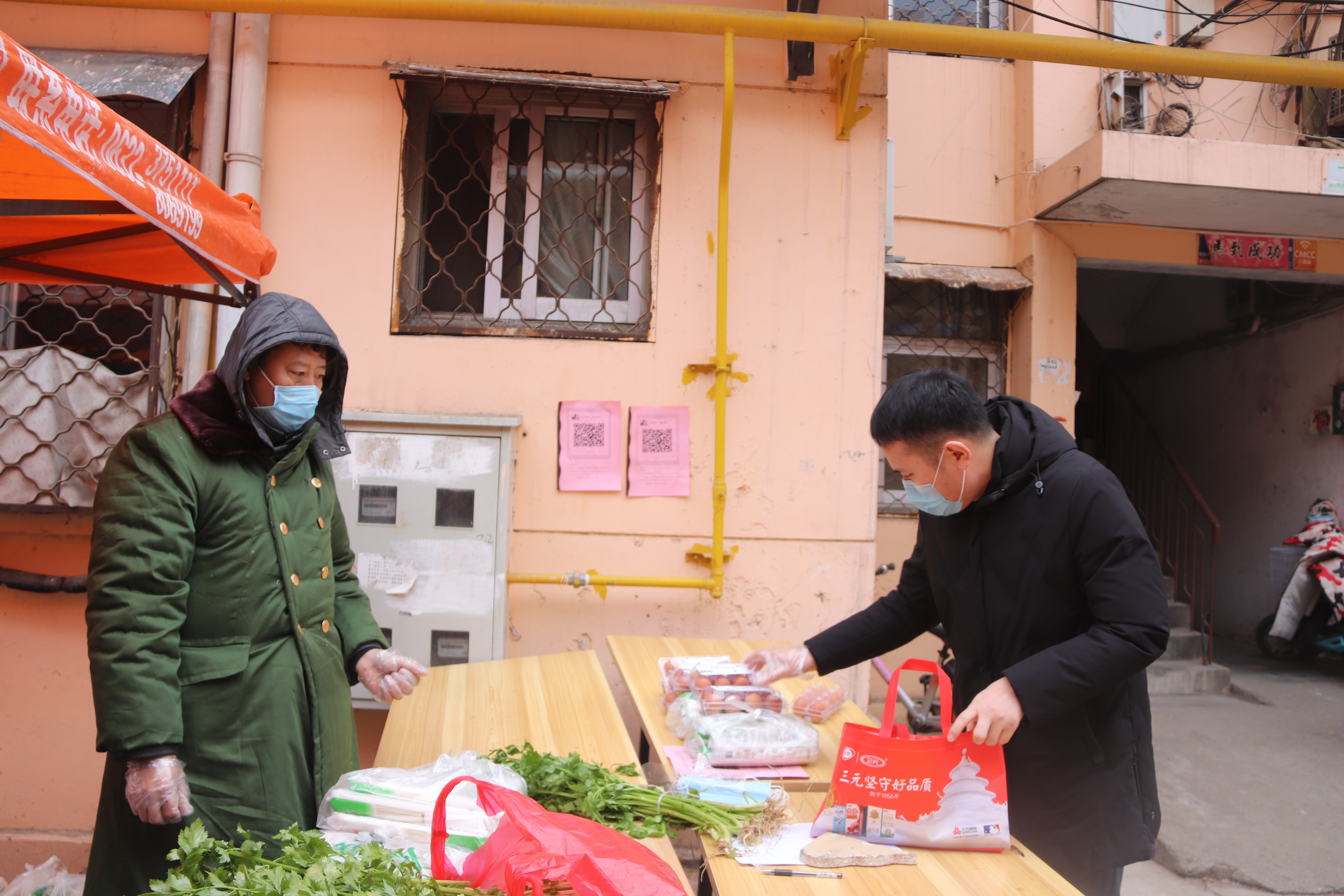 秦泰为居家隔离人员发放生活物资.JPG